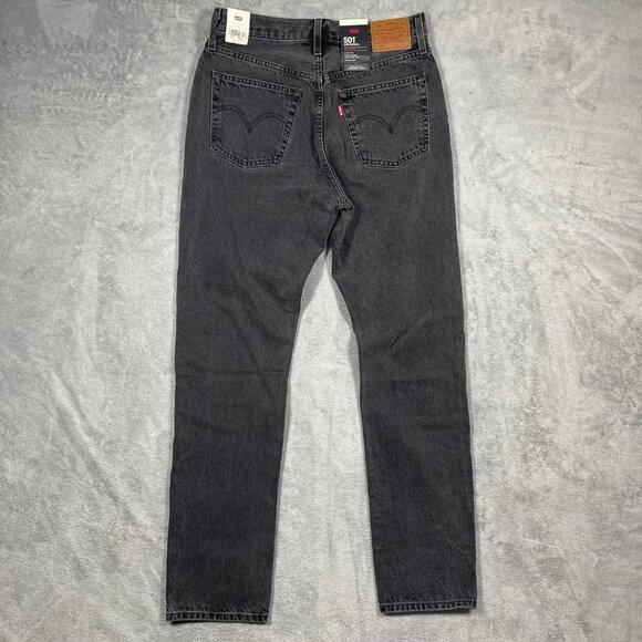 Levis Premium 501 Straight Leg Jeans 28x32 100% Cotton Mens Black Wash Big E New - Picture 12 of 12